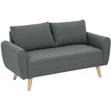 Homcom Zweisitzer Dunkelgrau, Textil, 145x78x75 cm, Wohnzimmer, Sofas - Couches, Sofas, 2-Sitzer Sofas