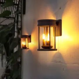 GLOBO 2er Set LED Solarleuchte, Feuer-Effekt, rostfarben, 3in1, 12 cm,