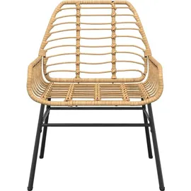 vidaXL 5-teiliges Garten-Esszimmerset Braunes Polyrattanglas