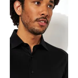 Desoto Langarmhemd Slim Fit Schwarz S