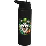 Alaskan Klee Kai Dog St Patricks Day Kunstwerk Stainless Steel Insulated Water Bottle
