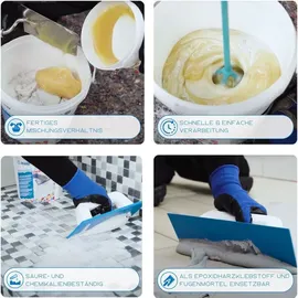 Mapei Kerapoxy Design Deko-epoxy-mörtel, Säurebeständig, Mosaik-fliesenfuge, Pool und Mehr, silbergrau - Zweikomponentiger Klebstoff dekorativer Fugenmörtel