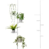 bremermann Teleskop-Blumenregal Weiß, Metall, 30x290x19 cm, Wohnzimmer, Wohnzimmertische, Blumenständer