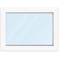 Kellerfenster 80x60 cm, Kunststoff aluplast IDEAL® 4000, Weiß, 800x600 mm, einteilig festverglast, 2-fach Verglasung, individuell konfigurieren