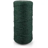 Netuno 1x Makramee Garn Dunkelgrün 3 mm 100 m einfach gedreht Baumwollkordel Kordelband Naturkordel Bunte Baumwoll-Bastelschnur für Makramee Garn Kordel Makramee farbig Twisted Macrame Cord Cotton