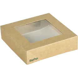Duni Viking Cube Deckel mit Fenster 510/820 ml Braun, 300 Stk/Krt (1 x 300 Stk)