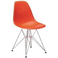Vitra Stuhl Eames Plastic Side Chair  RE 83x46.5x55 cm poppy red rot, Gestell: verchromt, Designer Charles & Ray Eames