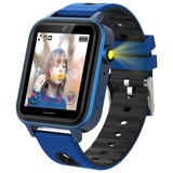 (Blau) A8 Smart Game Watch für Kinder, 18 Spiele Smartwatch für Jungen Mädchen mit Schrittzähler Kalorien Taschenlampe Uhr MP3 Musik Kinder Wei... - Blau