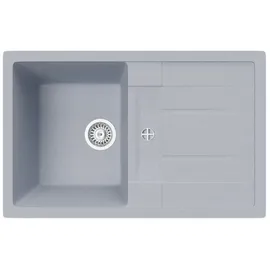 Küchen-Preisbombe Luis hellgrau links Einbauspüle Granit 78 x 50 mm Handbetätigung