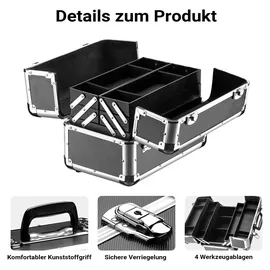 Wiltec Alu Transportkoffer mit 2 Schlüsseln schwarz