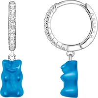 Thomas Sabo Single-Creole »THOMAS x HARIBO Schmuck: Einzel-Creole mit Goldbär«, mit Kristallglas, Zirkonia (synth.) 47209733-0 silberfarben-blau-kristallweiß + blau-kristallweiß