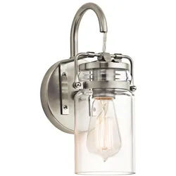 Brinley 1-flammige Wandleuchte - Gebürstetes Nickel - KL-BRINLEY1-NI