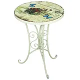Garden Pleasure Gartentisch FLORAL altweiß rund Ø38 x Ø38 x 53,0 cm