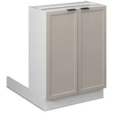 Vicco Kücheninsel Fame-Line Weiß Grau-Beige gerahmt 60 cm