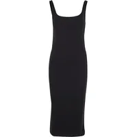 URBAN CLASSICS Basic Long Cotton Jersey Kleid - Black
