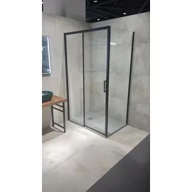 Swiss Aqua Technologies SAT TEX Rechteckige Duschkabine mit Schiebetür rechts 120 x 195 cm schwarz/matt SIKOTEXDBB120S80