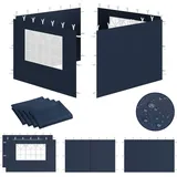 Zelsius Seitenwände für Pavillon 3x3 m, 4-teilig, Blau, Gartenzelt Seitenwand mit Fenster, UV30 - Blau
