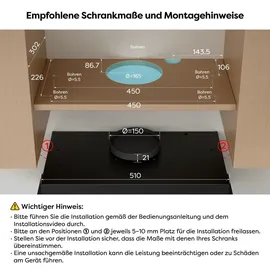 Ciarra VM6906DB Flachschirmhaube 60 cm Schwarz