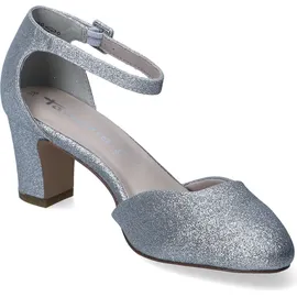 TAMARIS Damen Pumps mit Blockabsatz, metallic, 40 EU