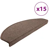 vidaXL 15 Stk. Treppenmatten Kaffeebraun 65 x 24 x 4 cm