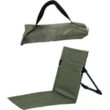 Strandstuhl Mit Rückenlehne, Faltbarer Strandstuhl, Robust Und Tragbar Für Wandern, Camping, Strand, Grün