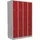 Lüllmann Spind 117 x 50 x 180 cm rot/grau