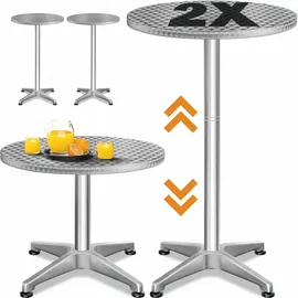 CASARIA Bistrotisch Ø 60 x 70-115 cm Silber