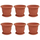 vidaXL Blumentöpfe 6 Komplettset Ø 26 x 21,5 cm Ziegelrot