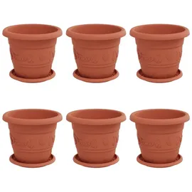 vidaXL Blumentöpfe 6 Komplettset Ø 26 x 21,5 cm Ziegelrot