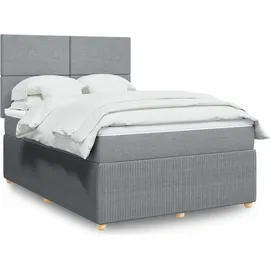 vidaXL Boxspringbett 140 x 200 cm Hellgrau