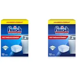 Finish Maschinenpfleger Tabs – Spülmaschinentabs gegen Schmutz und Fett im Inneren der Spülmaschine – Jahresvorrat mit 12 Geschirrspülreiniger Tabs (Packung mit 2)