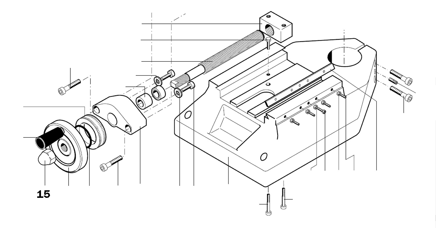 PROXXON 24303-15 Hutmutter für Kreuztisch KT400