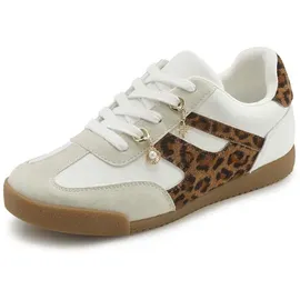 LASCANA Sneaker Damen Weiß/Leo 42