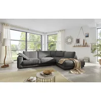 Home Affaire Ecksofa Enisa XXL B/T/H: 325/224/85 cm L-Form, Kuschelig, gemütlich, in 5 Farben, Bezug in Cord, mit 2 Zierkissen grau