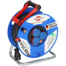 Brennenstuhl Kabeltrommel, 50m IP44 3xSteckdosen, Mit thermischem Überlastschutz, mit Tragerahmen