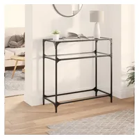 VidaXL Konsolentisch mit Glasplatte Transparent 80x35x81 cm Stahl