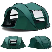 TUKAILAI Pop Up Zelt 3-4 Person Automatische Camping Zelt Kuppel Pop-Up Zelt Wasserdicht 2-Türen 4 Windows Instant Zelt mit Tragetasche für Camping Angeln Wandern Reisen (Grün)