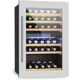 Klarstein - Weinkühlschrank 2 Zonen, 132l Getränkekühlschrank, Kleiner Einbau-weinschrank Schmal, Wein-kühlschrank Mit Glastür, Outdoor Flaschenkühlschrank, Wine Fridge 5-22°c, 35 Flaschen