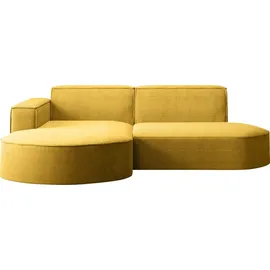 Kaiser Möbel Ecksofa Designer MODENA STUDIO stoff Dicker cord Poso Gelb Links