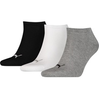 Puma Unisex Socken - Sneaker-Socken, Damen, Herren, einfarbig, Vorteilspack Schwarz/Weiß/Grau 39-42