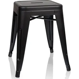 HJH Office Hocker Vantaggio Metall 45 x 75 x 45 cm Schwarz matt