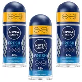 NIVEA 3x 50ml Nivea Men Fresh Active roll on infini Fresh 48h Schutz Anti Transpirant