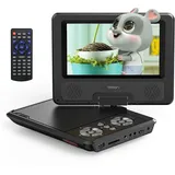 Does Not Apply 9,5" Tragbarer DVD-Player für Kinder im Auto mit 7,5" HD-Schwenkbarem Bildschirm, Stereo-Lautsprechern, 6 Stunden Akkulaufzeit, Sync-TV/USB/SD-Karte-Unterstützung [Kein Blu-ray Support]
