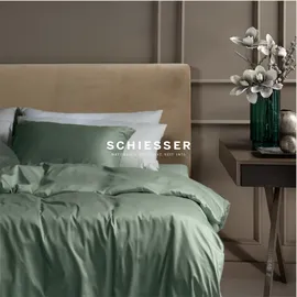 SCHIESSER Ella Unifarben Dunkelgrün 155 x 220 cm + 80 x 80 cm