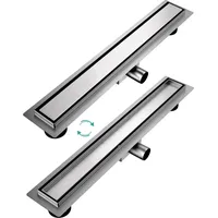 EMKE Emke, Duschrinne Edelstahl Komplettset Siphon mit Geruchsstop Haarsieb 600cm (600 mm)