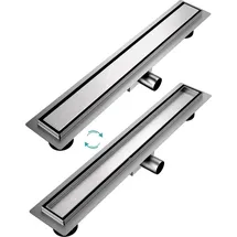 EMKE Emke, Duschrinne Edelstahl Komplettset Siphon mit Geruchsstop Haarsieb 600cm (600 mm)