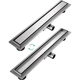 EMKE Emke, Duschrinne Edelstahl Komplettset Siphon mit Geruchsstop Haarsieb 600cm (600 mm)