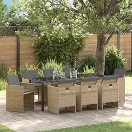 vidaXL Garten Essgruppe 9-tlg. Beige