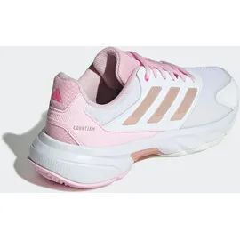 adidas Damen Courtjam Control 3 Tennis Shoes, Cloud White/Silver Metallic/Lucid Pink, 41 1/3 EU