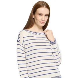 Cartoon Strickpullover Dunkelblau/Weiß 40
